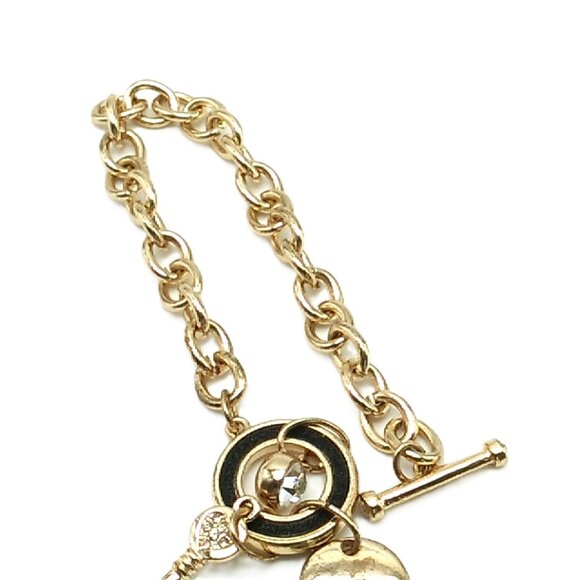 GUESS Toggle Chain Bracelet with Charms Gold-tone *Small Flaw* - Picture 3 of 15